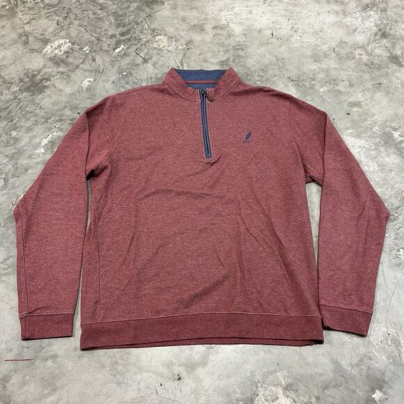 JOHNNIE-O Mens LARGE SULLY PULLOVER 1/4 ZIP Red GOLF SWEATSHIRT